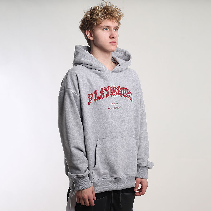 мужская серая толстовка PLAYGROUND B-Ball High School Hoodie PG grey hoodie - цена, описание, фото 3